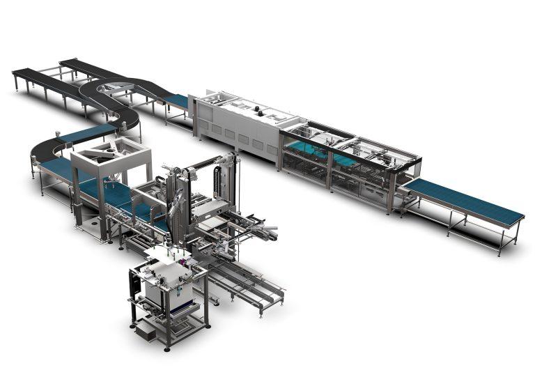 ماشين‌آلات بسته‌بندي, سیستم یکپارچه شرینک, دسته‌زن, پالتایزر, كمپاني KHS, خطوط تولید آشاميدني, بطری‌های شيشه‌ای, تسمه نقاله‌اي, بسته‌هاي شرينك‌شده, ظروف بسته‌بندی‌شده, بسته بندی